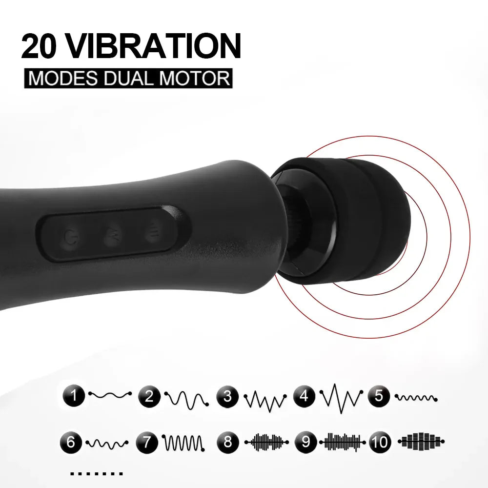 Big Size Magic Wand Vibrator Massager G Spot Stimulator Silicone Large Vibrators for Women Dildo Adult Sex Toys for Woman