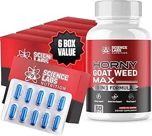 Science Labs | #1 Supplement Pills for Men Fast Acting Blood-Flow | Horny Goat Weed for Mood & Stamina + 8 Powerful Ingredients | No Prescription Required, Max Strength - 60 Capsules in Pakistan