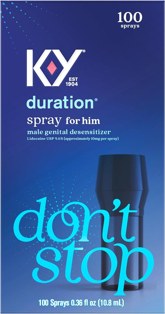 K-Y Duration Delay Spray, Numbing Climax Delay Spray for Men & Lidocaine Desensitizing Spray, Climax Control, Sex Accessories for Adults Couples, Last Longer In Bed, 0.36 FL OZ / 100 Sprays in Pakistan