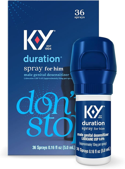 K-Y Duration Delay Spray, Numbing Climax Spray for Men & Lidocaine Desensitizing Spray, Climax Control, Sex Accessories for Adults Couples, Last Longer In Bed, 0.16 FL OZ (36 Sprays) in Pakistan