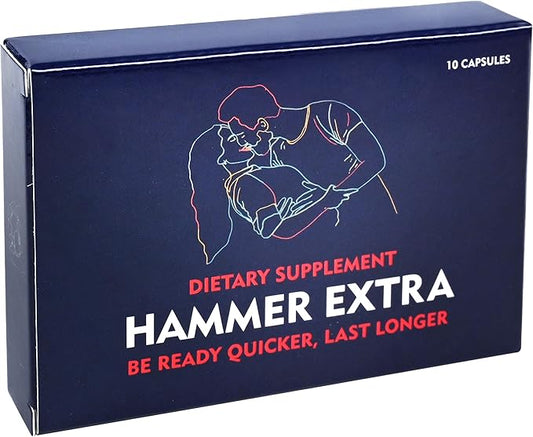 Hammer Extra Herbal Supplement for Men. Horny Goat Weed, Tongkat Ali, Ginseng & Maca Root for Energy, Stamina & Endurance. Fast Acting Male Performance Enhancing Pill - 10 Capsules in Pakistan